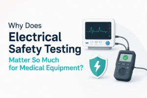 Electrical safety testing for medical equipment with patient monitor and electrical safety tester